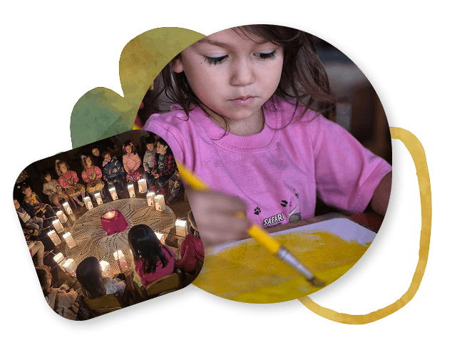 crianças em recreação